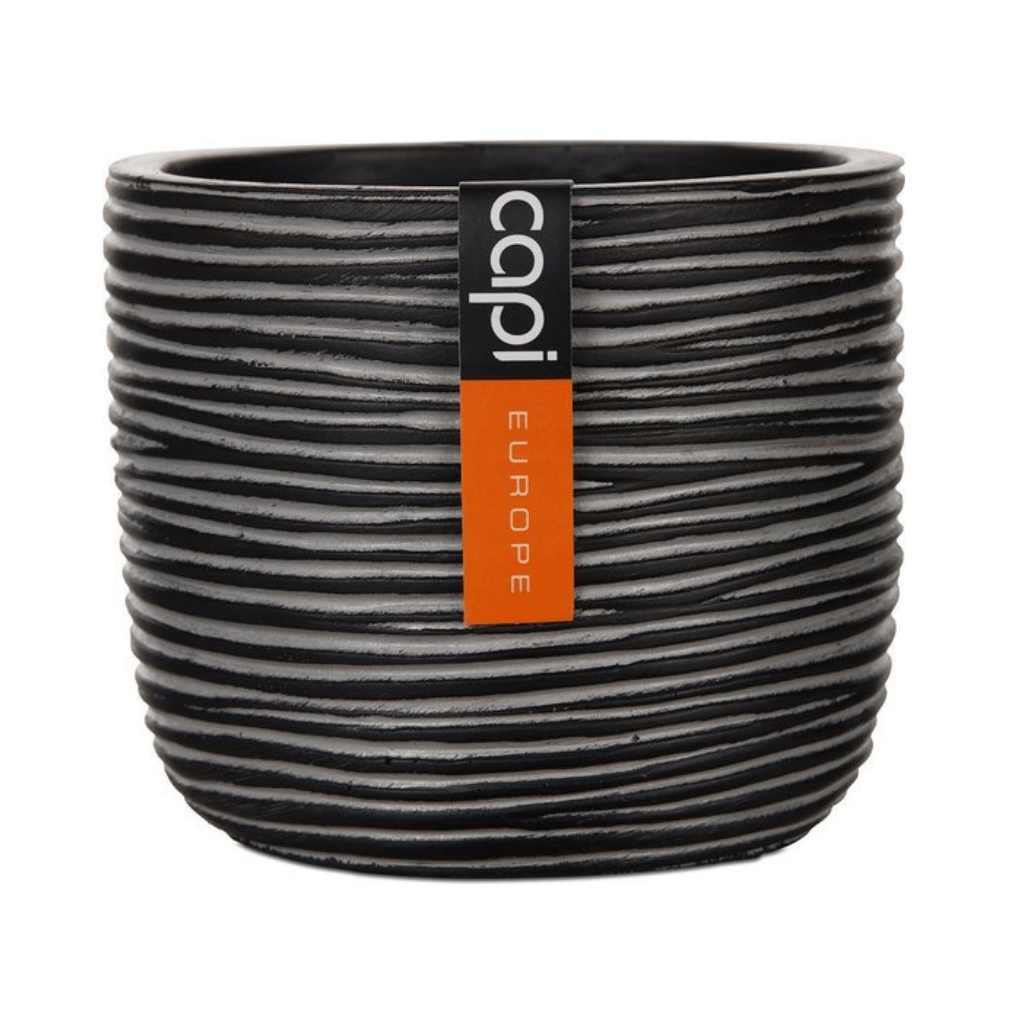 Capi Europe Pot bol Rib antraciet 17 x 17 x 15 cm