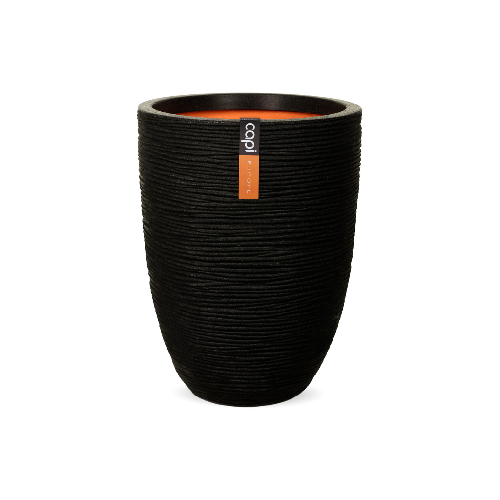 Capi Europe Vaas elegant laag Rib NL zwart