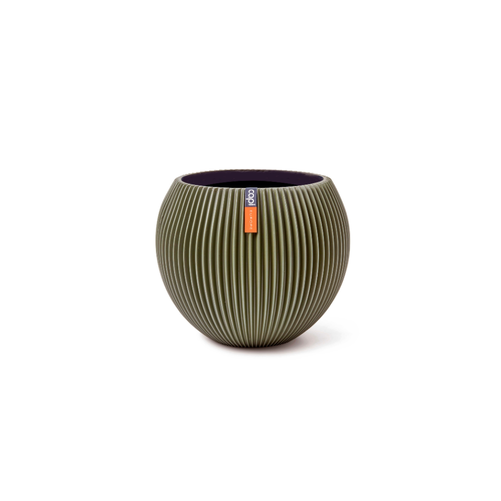 Capi Europe Vaas bol Groove groen 18 x 18 x 15 cm