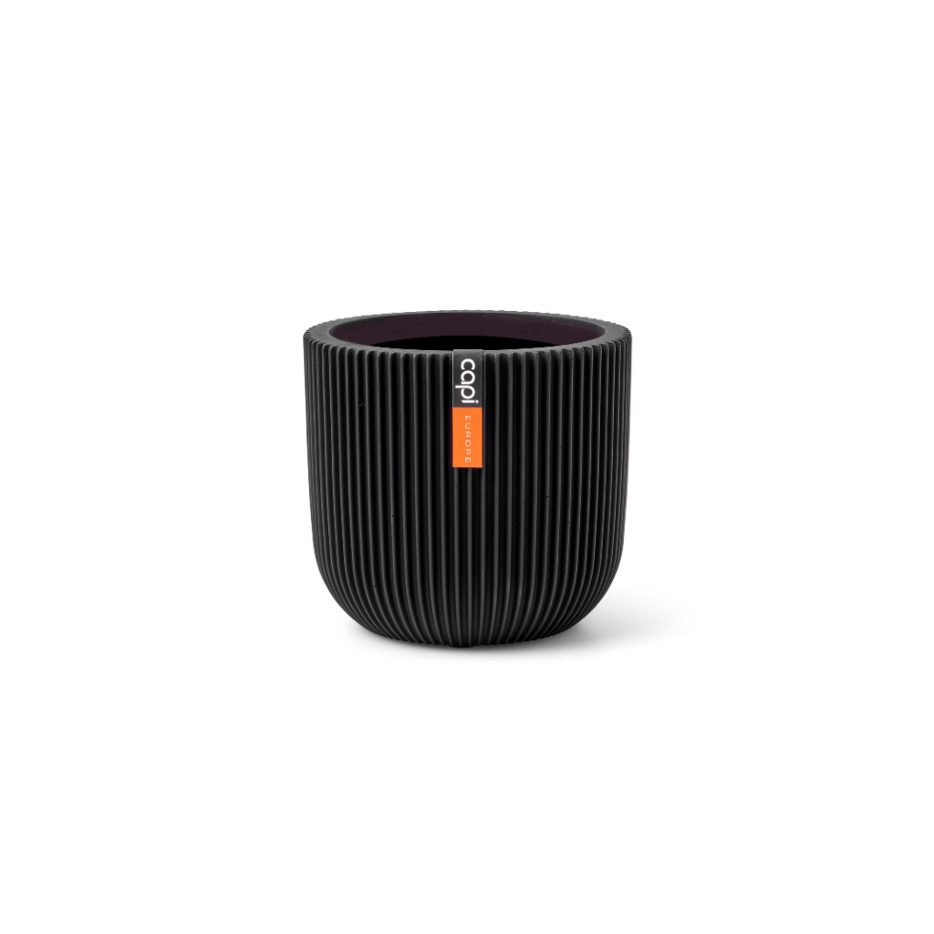 Capi Europe Pot bol Groove zwart 9 x 9 x 8 cm