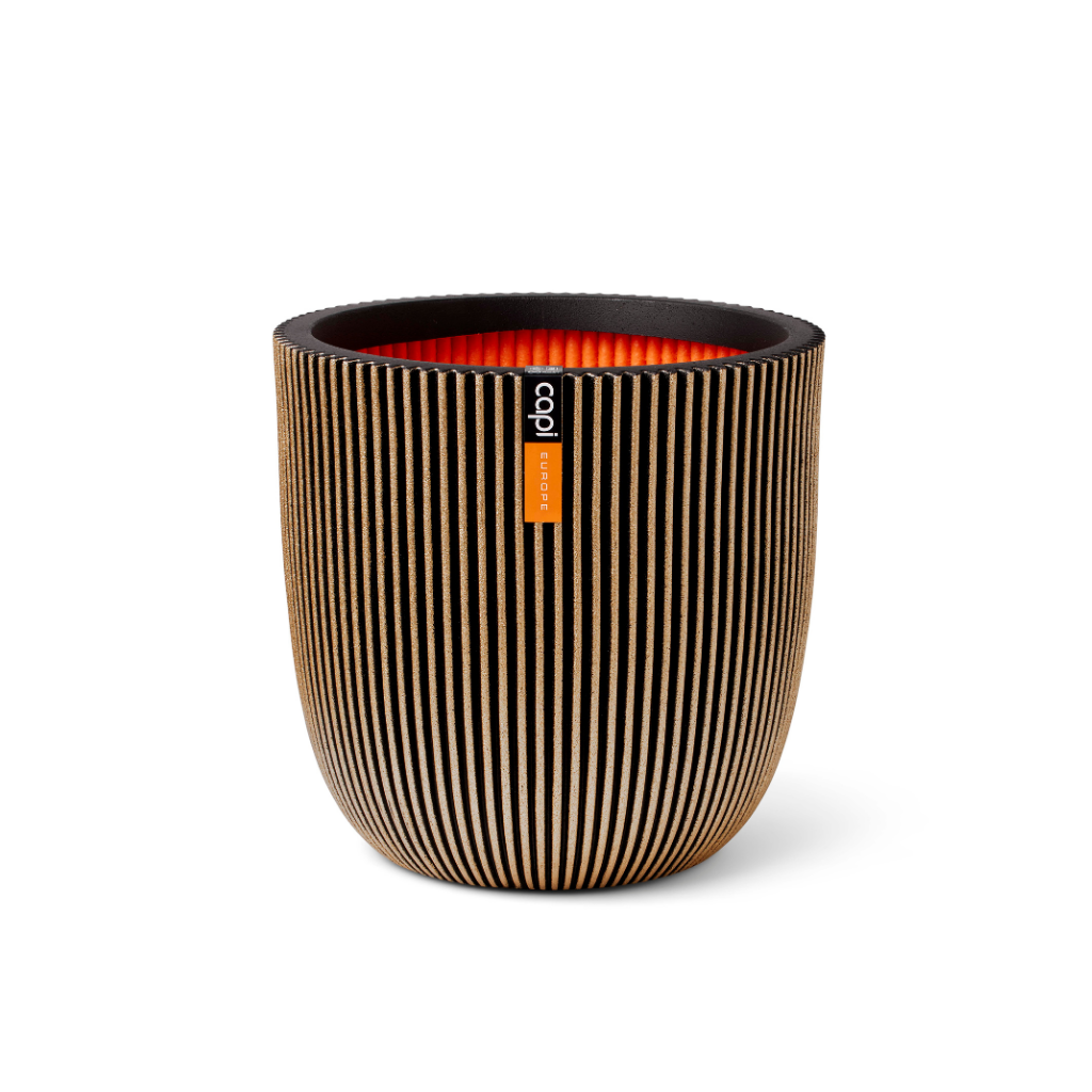 Capi Europe bloempot Groove zwart goud 35 x 34 cm