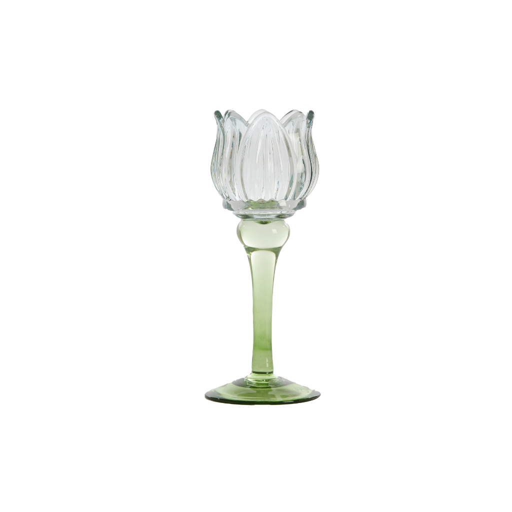 Tulp Theelichthouder licht blauw Ø8x19 cm 