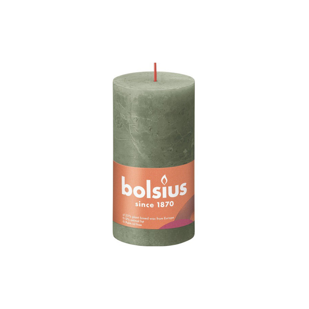 Bolsius Rustiek stompkaars Fresh Olive 130/68