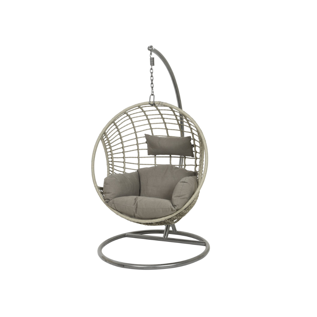 Decoris Hangstoel Wicker Grijs 129 x 105 x 196 cm