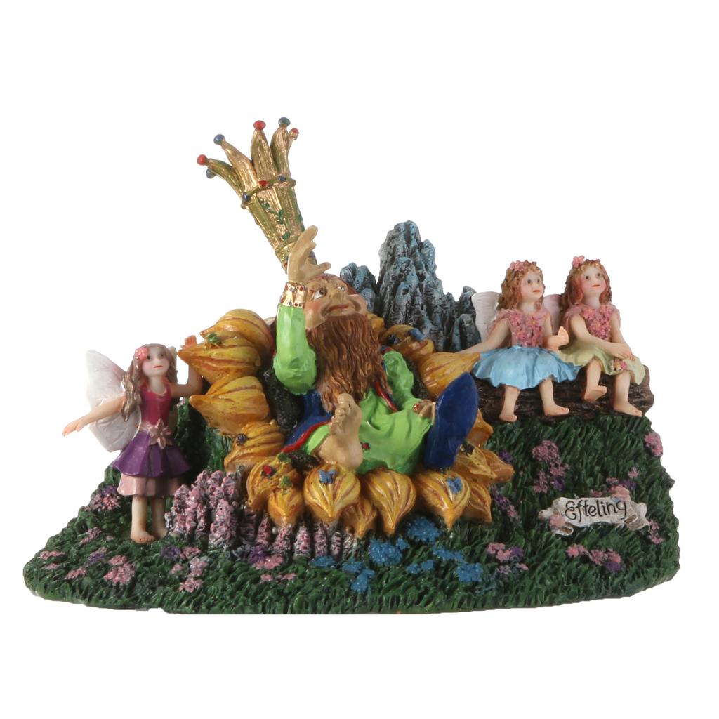 Efteling Oberon met elfjes 17,5 x 12,5 x 11,5 cm