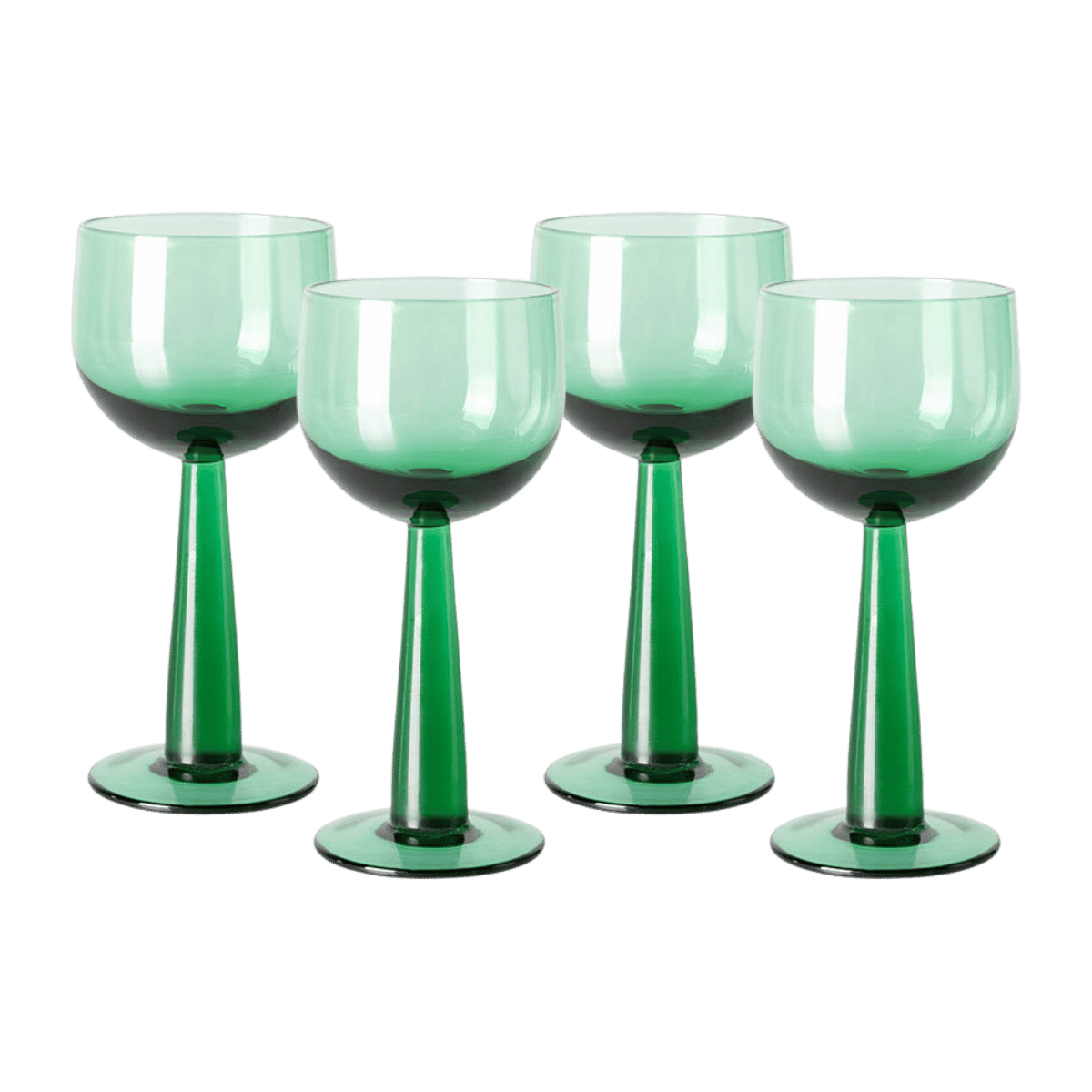 HKliving Wijnglazen Hoog The Emeralds Fern Green 4 stuks 0.24 L