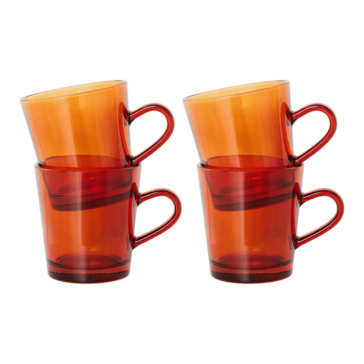 HKliving Koffieglazen 70's Glassware Amber Brown 4 stuks 0.23 L