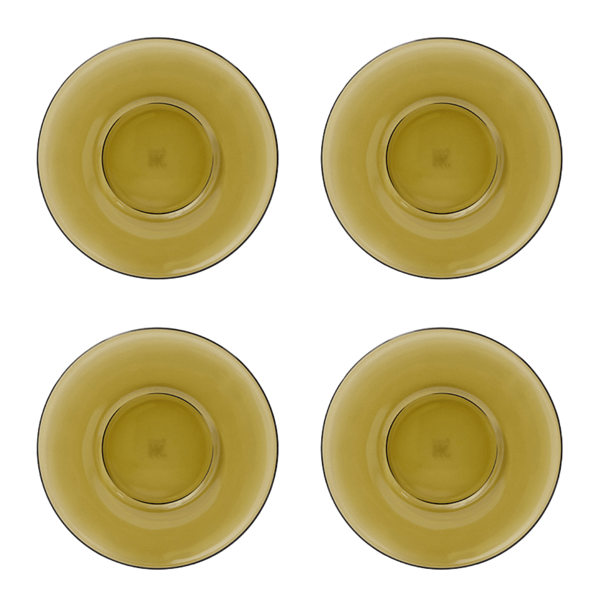 HKliving Schoteltje 70's Glassware Mud Brown 4 stuks 13 cm
