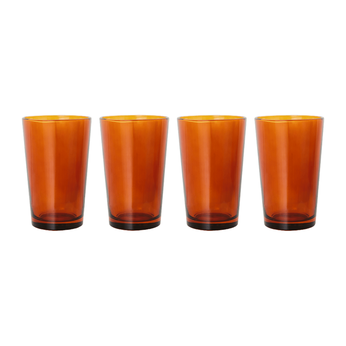 HKliving Theeglazen 70's Glassware Amber Brown 4 stuks 0.43 L