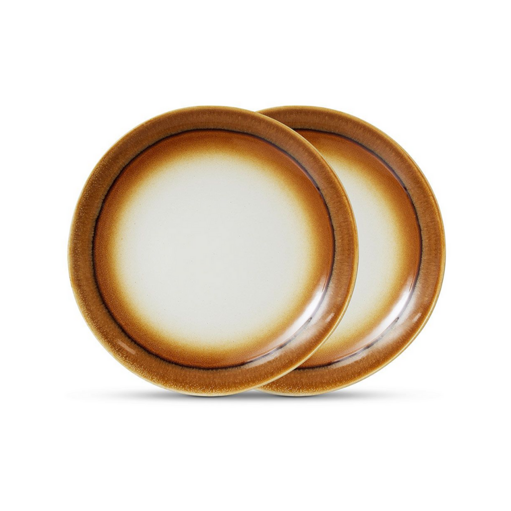 HKliving 70S Ceramics Dinner Plates, Supernova 2 stuks