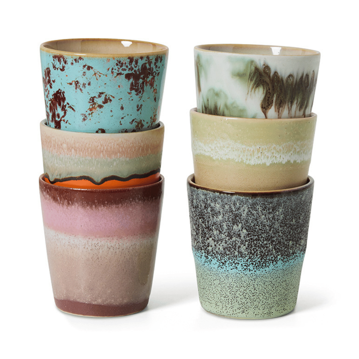 Hkliving Koffiekopje 70's Ceramics Surreal 6 stuks 0.23 L