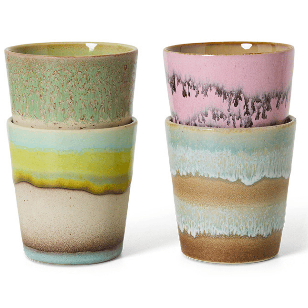Hkliving Koffiekopje 70's Ceramics Pop Art 4 stuks 0.23 L