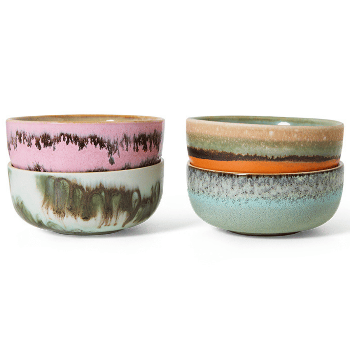 HKliving Tapaskom 70's Ceramics Renaissance 4 stuks 11 cm