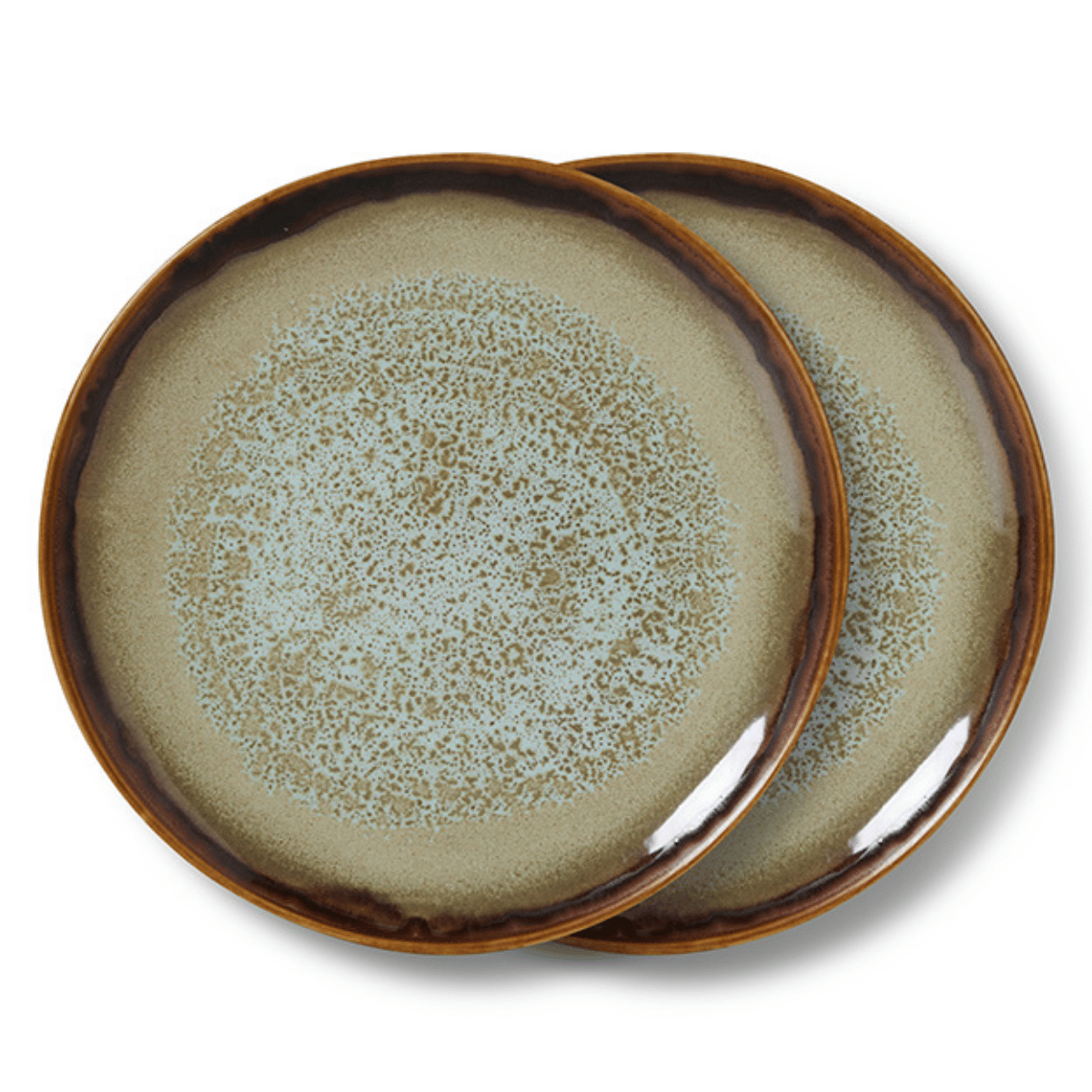 HKliving Desertbord 70's Ceramics Contrast 2 stuks 17.5 cm