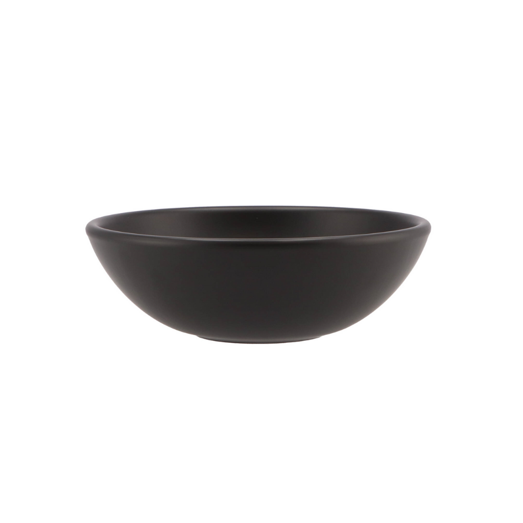 Vinci Mat Zwart Schaal Laag Bol 20 cm