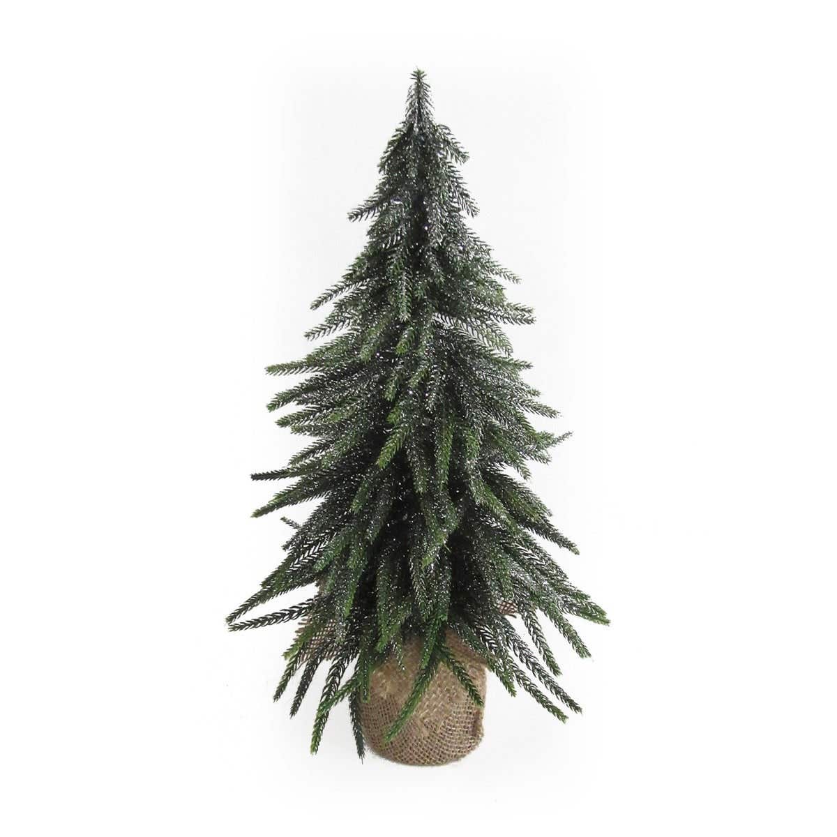 Evergreen mini kunstkerstboom silver finish 45 cm