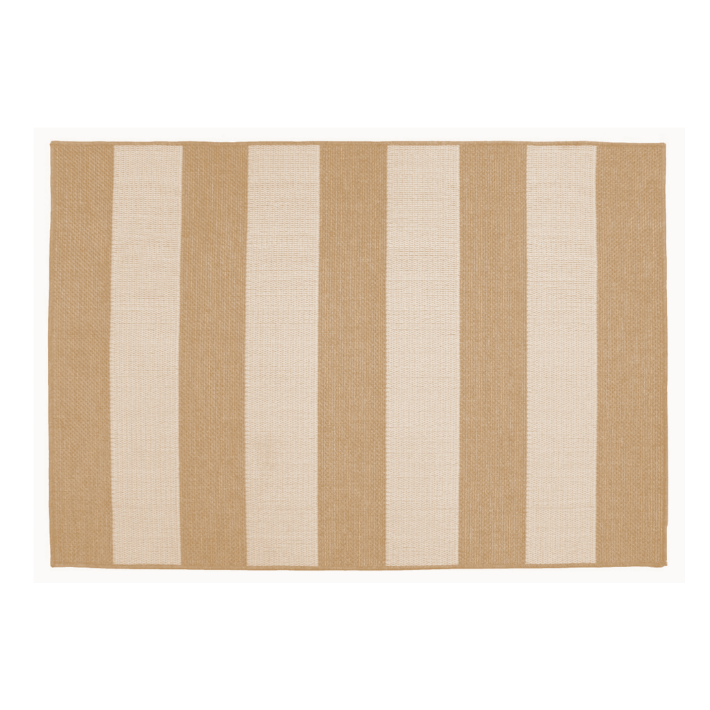 Outdoor vloerkleed stripes natural/white 160 x 230 cm