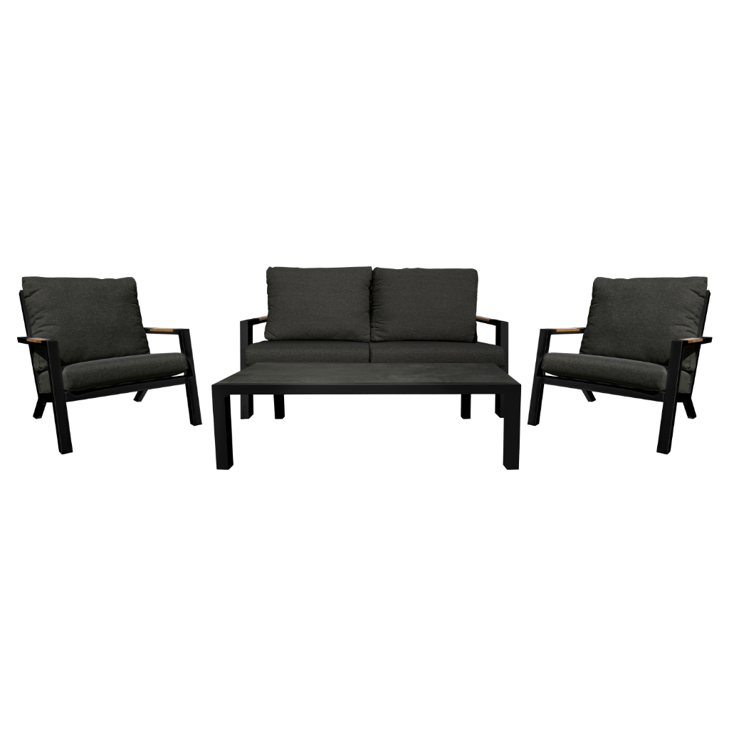 Royal Seasons Loungeset 4-zits Detroit Zwart
