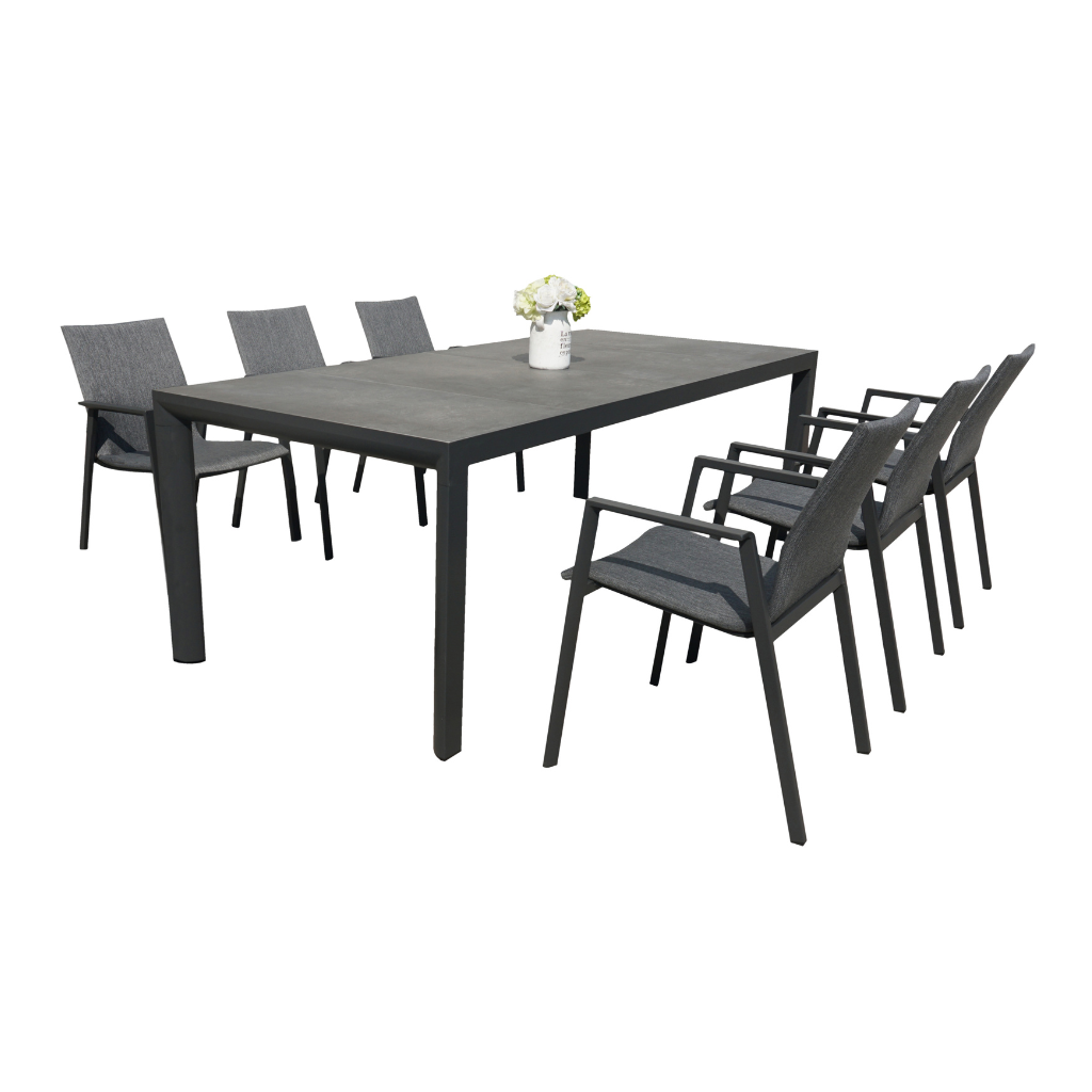 Royal Seasons Diningset 6-zits Alora Antraciet
