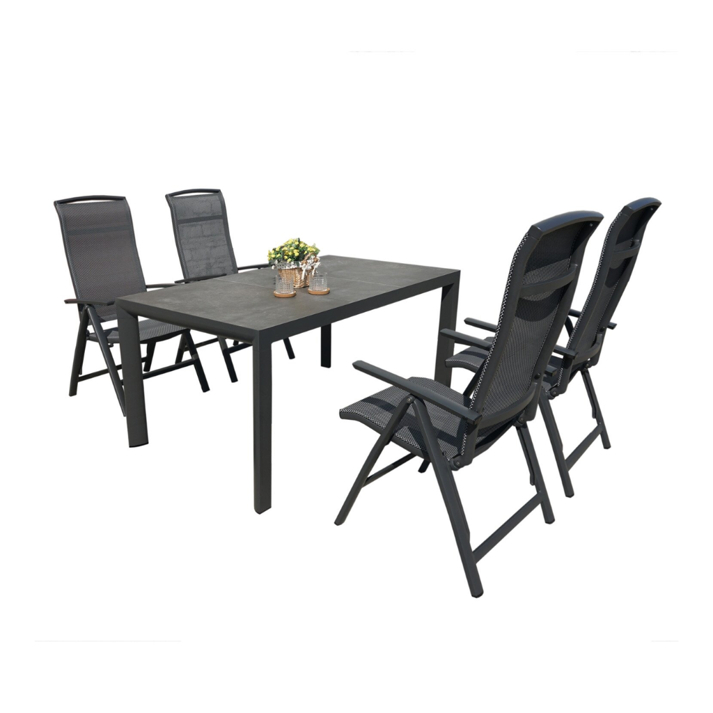 Royal Seasons Diningset 4-zits La Palma Antraciet