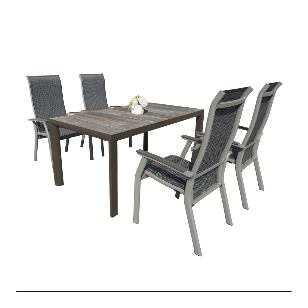Royal Seasons Diningset 4-zits Sevilla Grijs