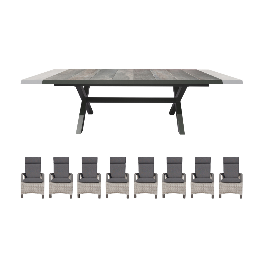 Royal Seasons Uitschuifbare Diningset 8-zits Costa dining Beige
