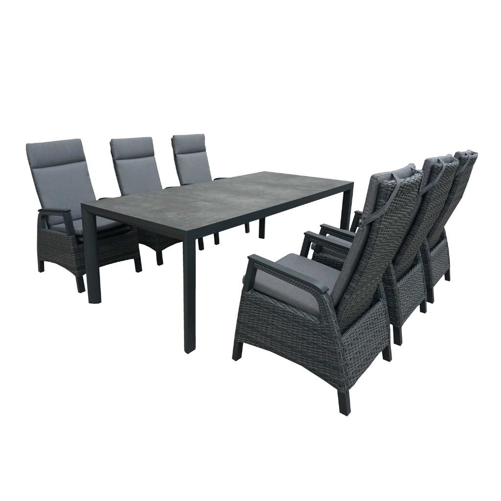 Royal Seasons Diningset 6-zits Fabio dining Antraciet
