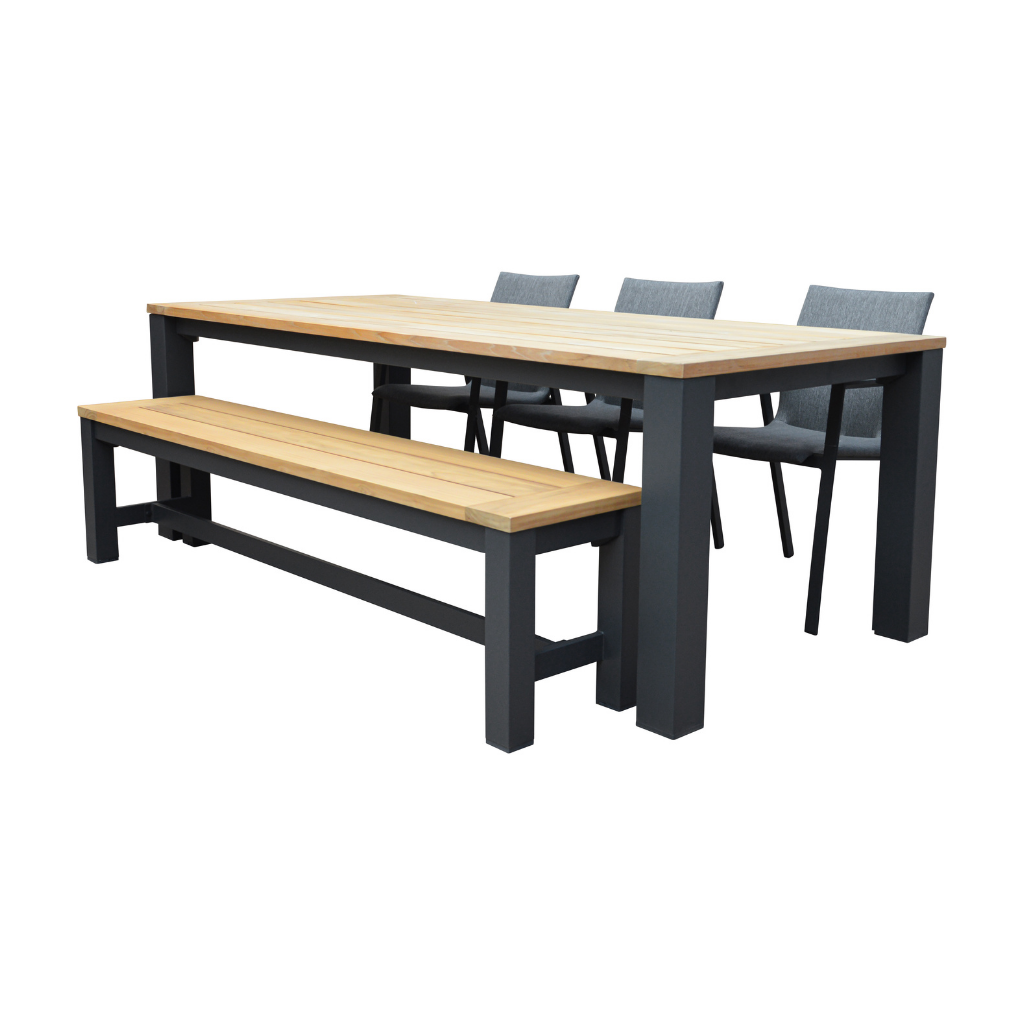 Royal Seasons Diningset 6-zits Madeira Zwart