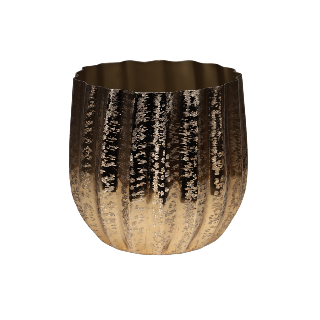 Pot aluminium brush gold 25 x 24 cm