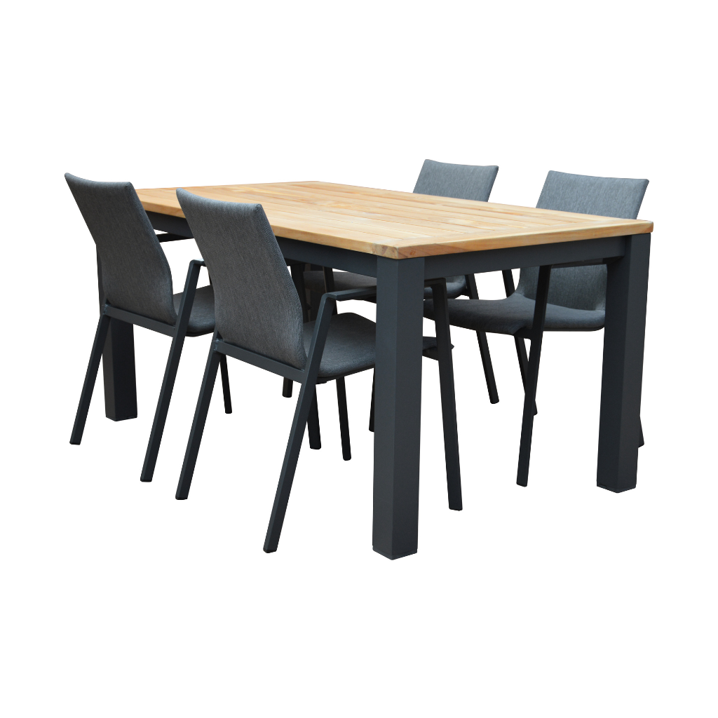 Royal Seasons Diningset 4-zits Alora Antraciet