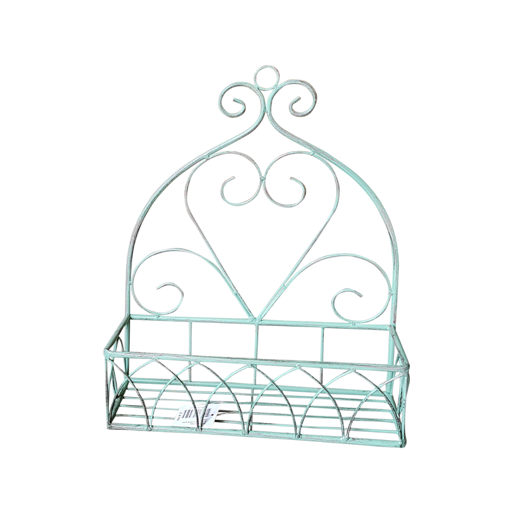 Plantenrekje muur antiek groen 32 x 13 x 40 cm