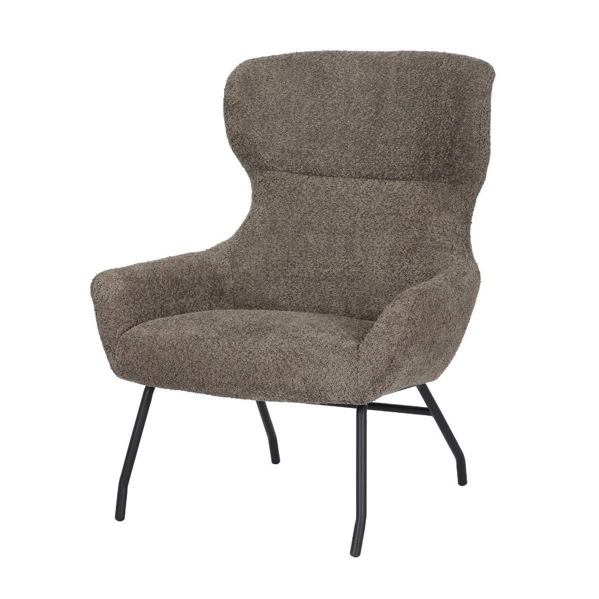 24Seven Loungestoel Pablo Bouclé Taupe 78 x 80 x 104 cm