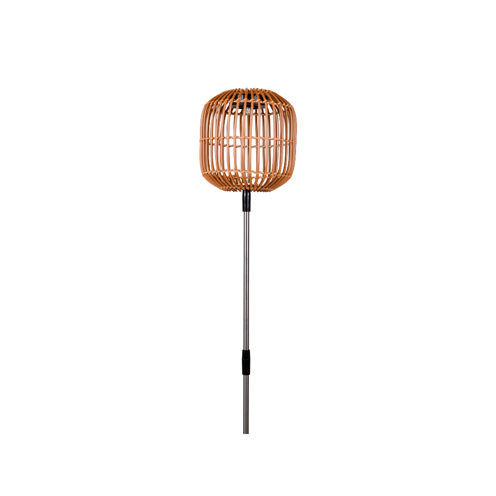 Solar tuinfakkel steker rotan natural 15 x 16/75 cm
