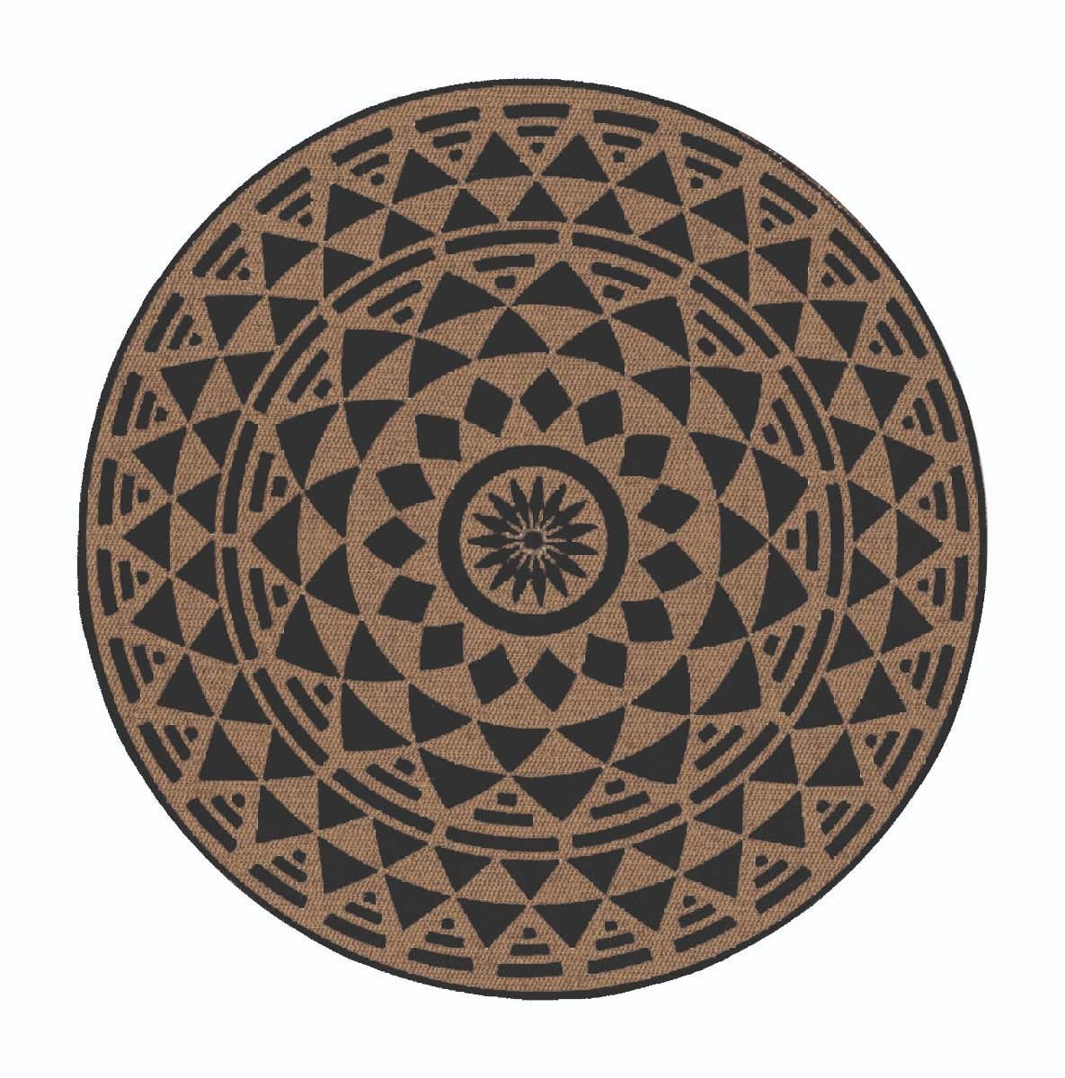 Outdoor vloerkleed D 150cm mandala black