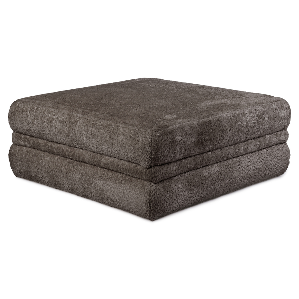 24Seven Poef Helsinki Vierkant Bouclé Taupe 80 x 80 x 35 cm