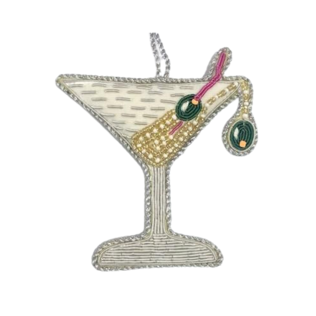 Hanger martiniglas geborduurd