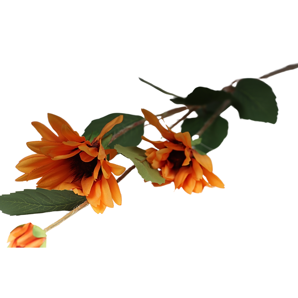 Zachte zonnebloem 83 cm oranje