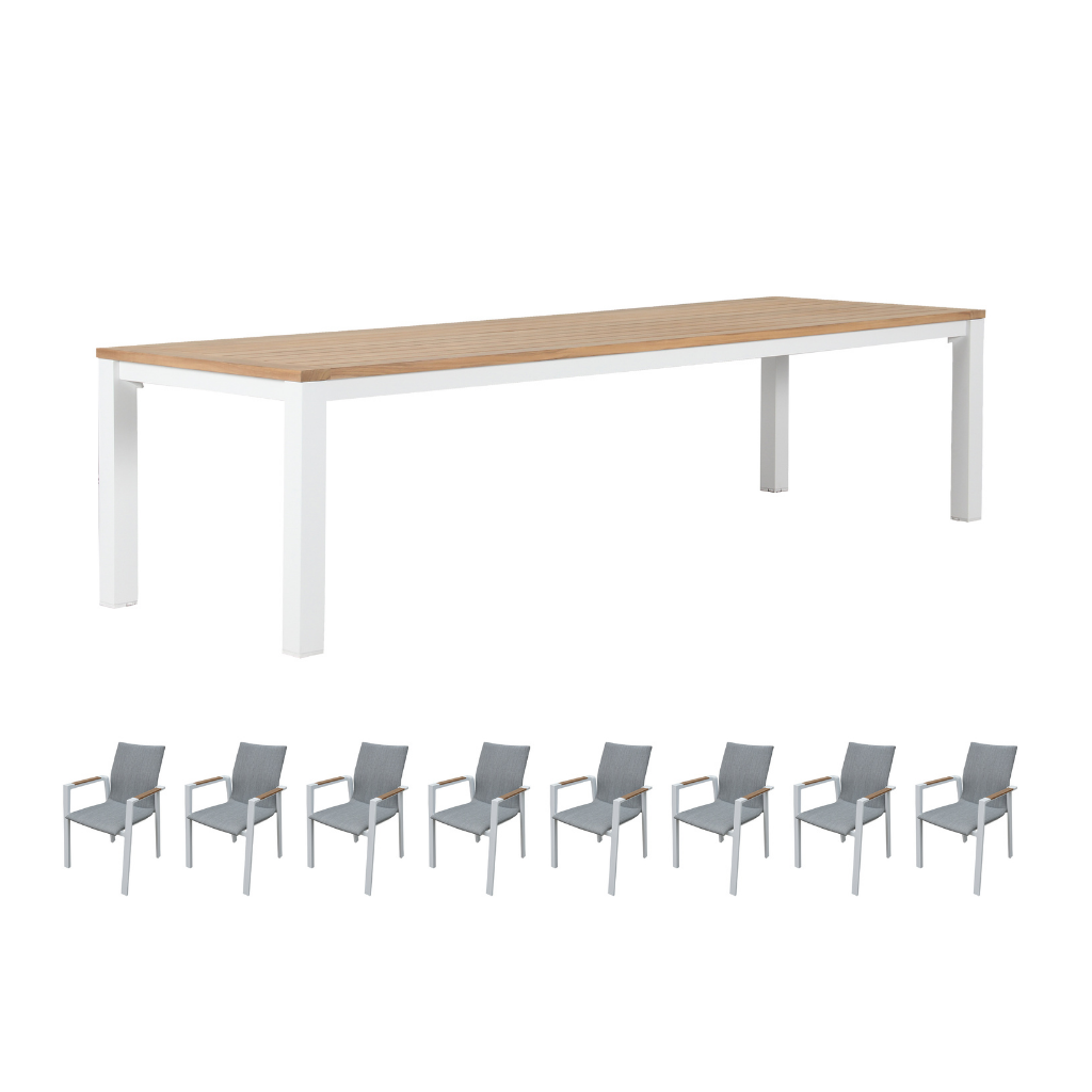 Royal Seasons Diningset 8-zits Rivièra Wit