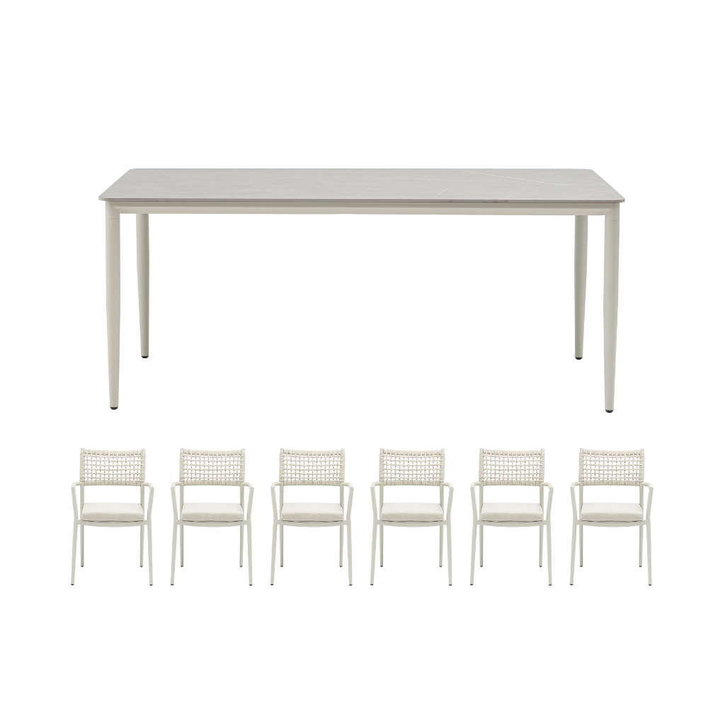 Ease up Diningset 6-zits Stockholm Zand