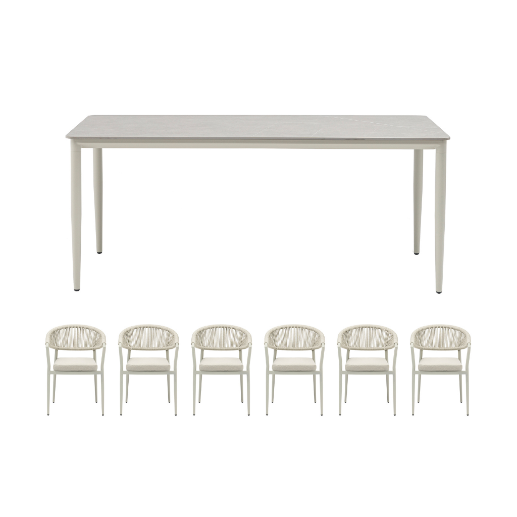 Ease up Diningset 6-zits Stockholm Zand