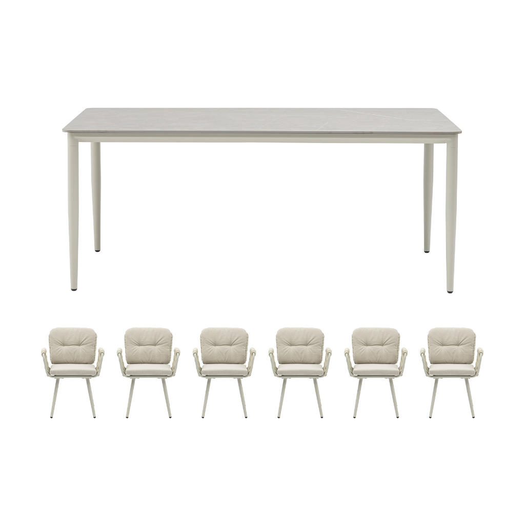 Ease up Diningset 6-zits Stockholm Zand