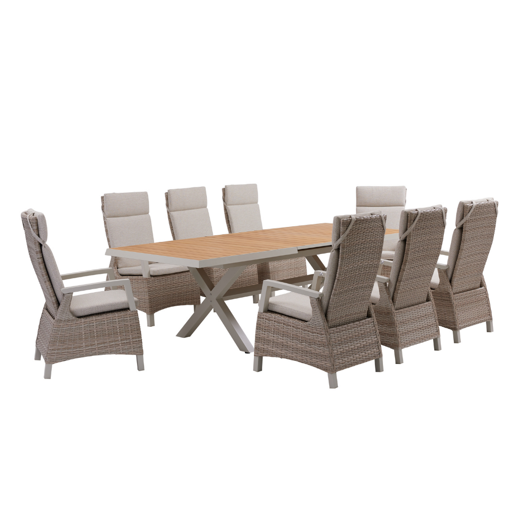 Royal Seasons Uitschuifbare Diningset 8-zits Athene Naturel