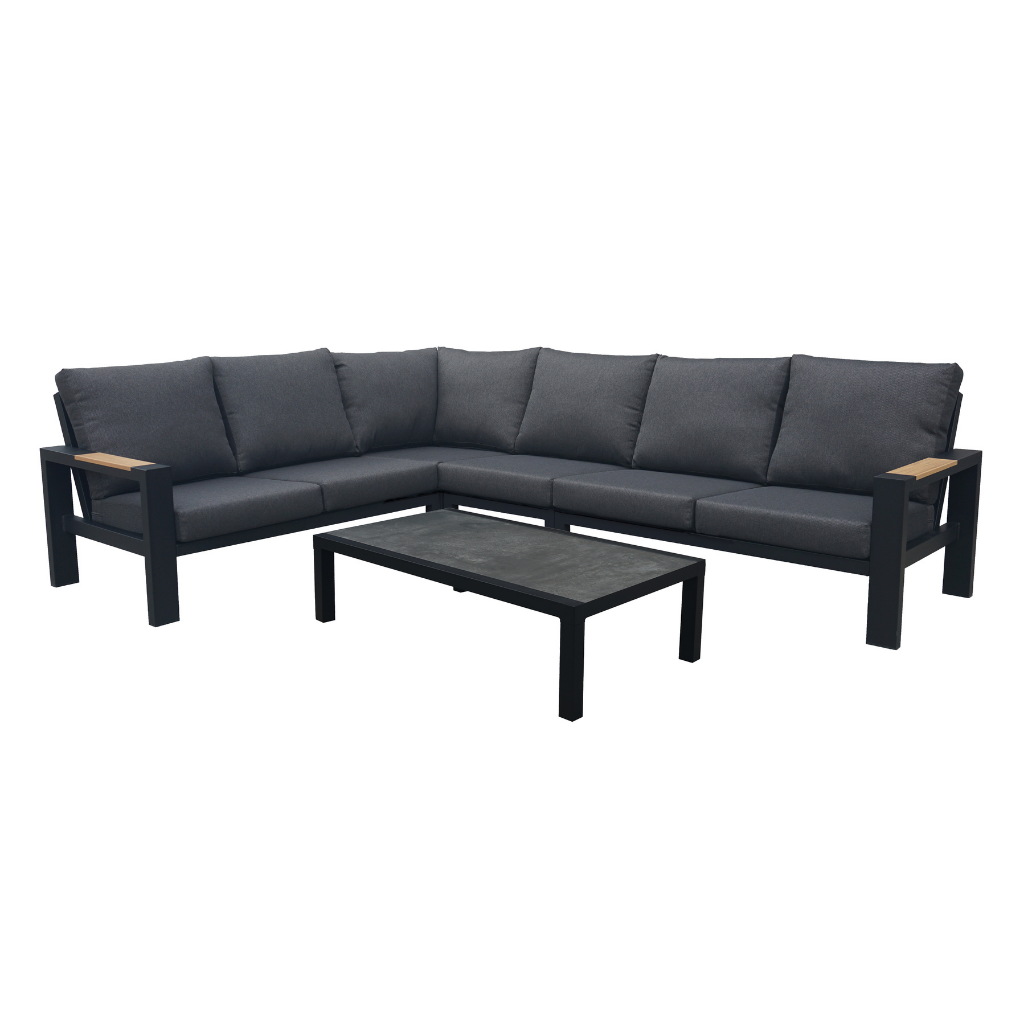 Royal Seasons Loungeset 6-zits Memphis met Nero Salontafel Zwart