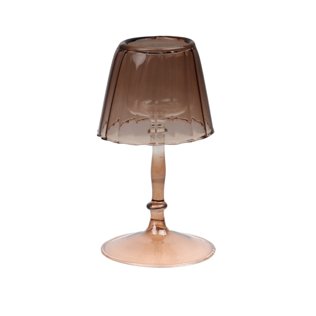 Glazen lamp bruin 8 x 16 cm