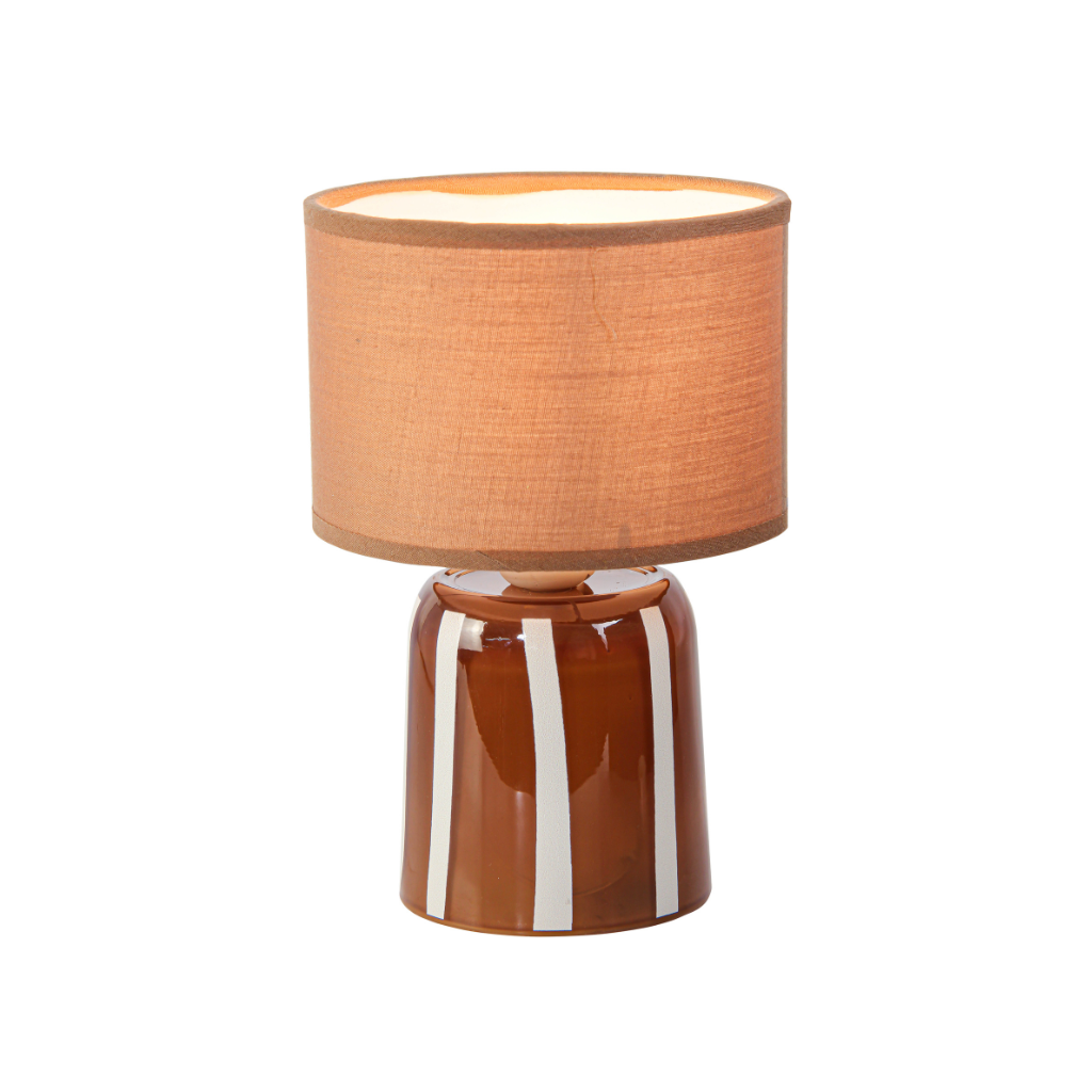 Lamp met kap oranje 20 x 13.5 cm