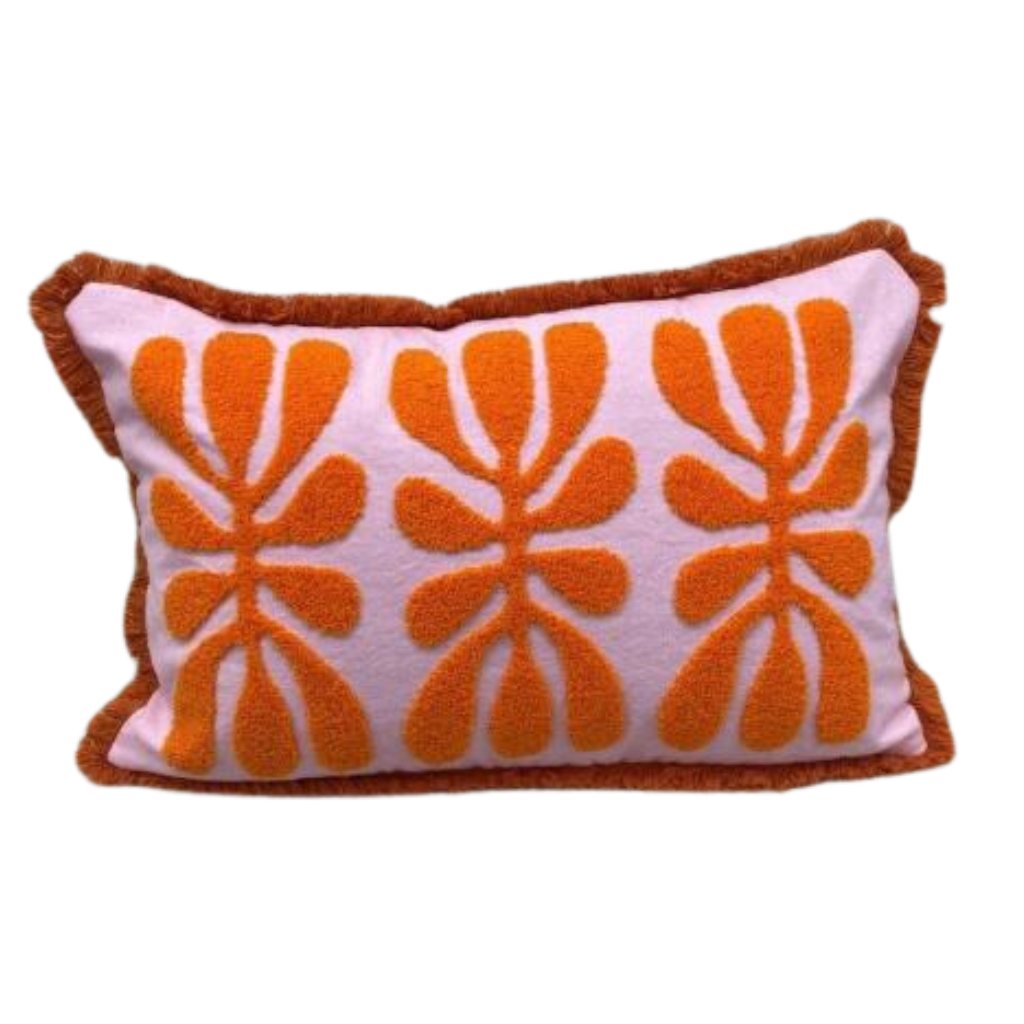 Kussen Silvie oranje roze 35 x 50 cm