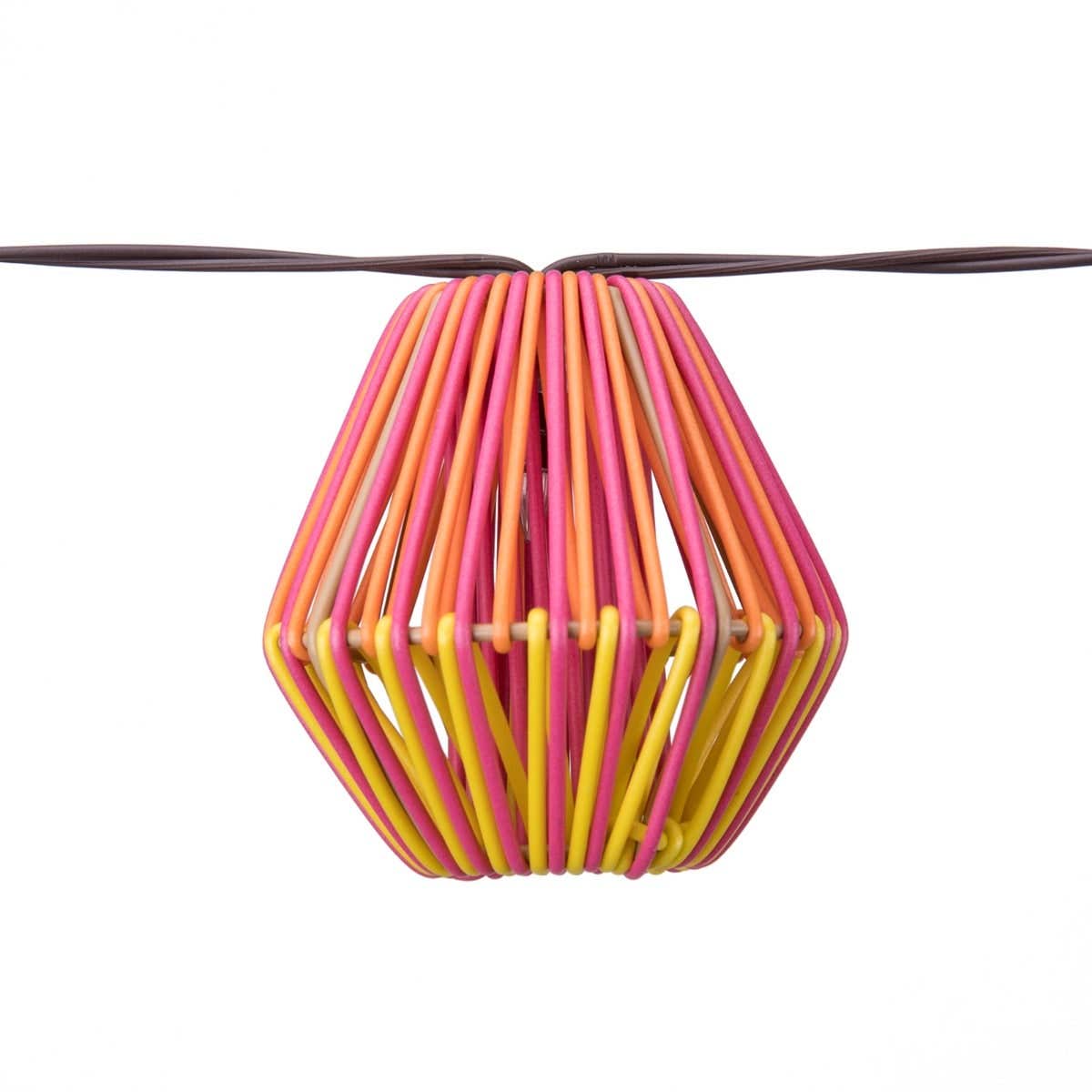 Solar lichtsnoer roze oranje 10 lampjes 6.3 x 6.5 cm