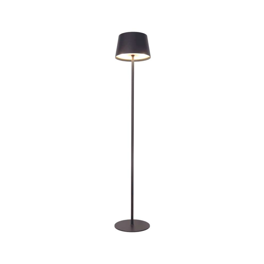 Vloerlamp LED mat zwart oplaadbaar 28 x 160 cm