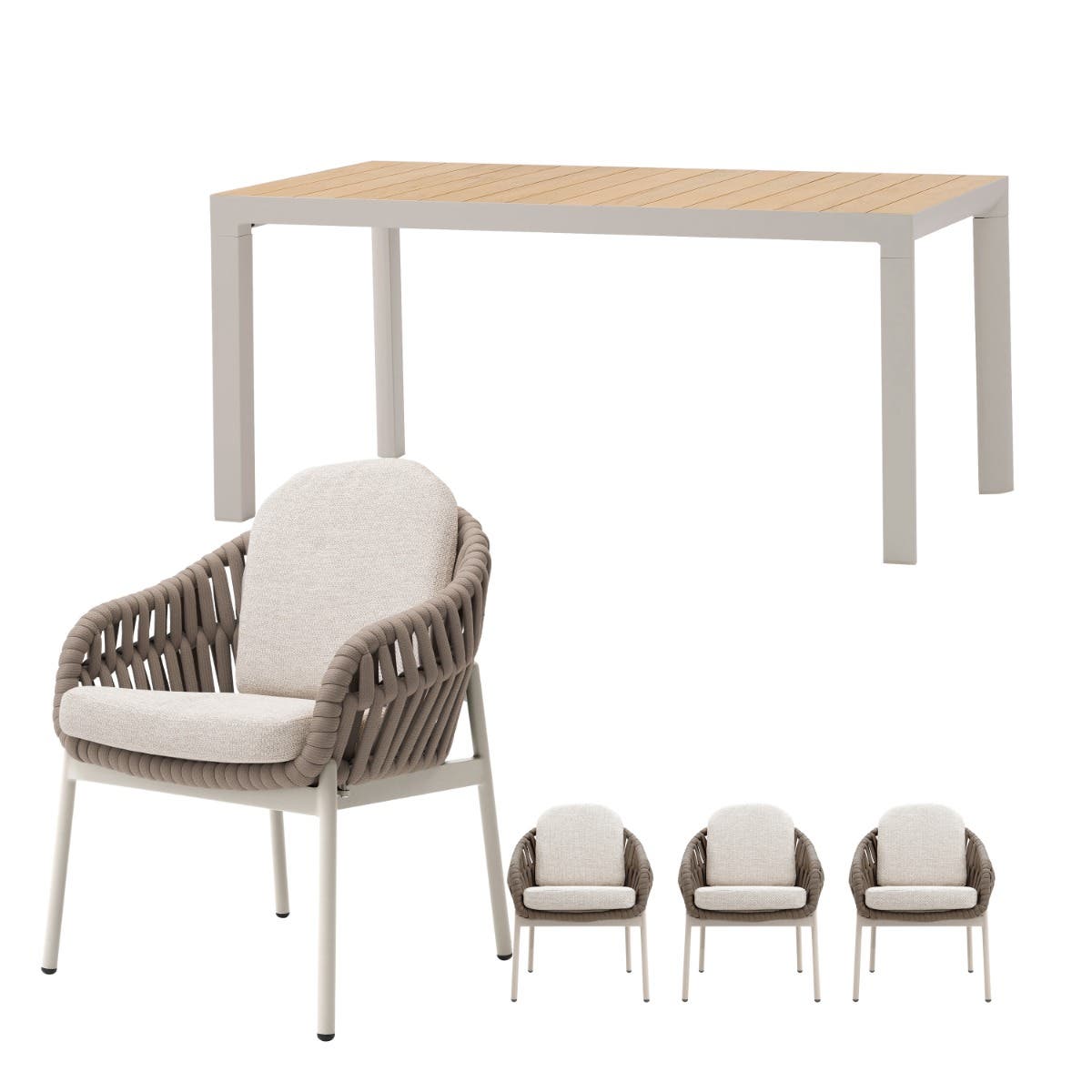 Royal Seasons Diningset 4-zits Doha Zand