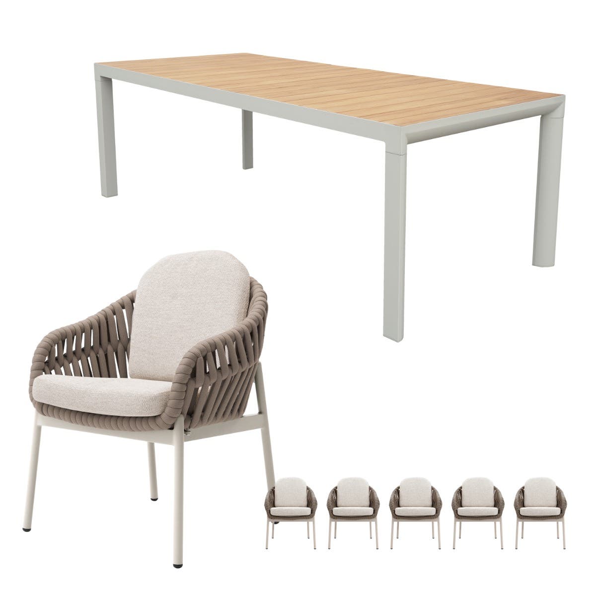 Royal Seasons Diningset 6-zits Doha Zand